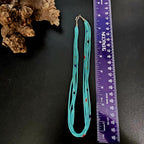5 Strand Turquoise Heishi Necklace Old Pawn Sterling. C1970s JN 763