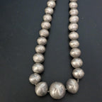 16"  Vintage Navajo Pearls Graduated Necklace Old Pawn Sterling. C1950s JN 744