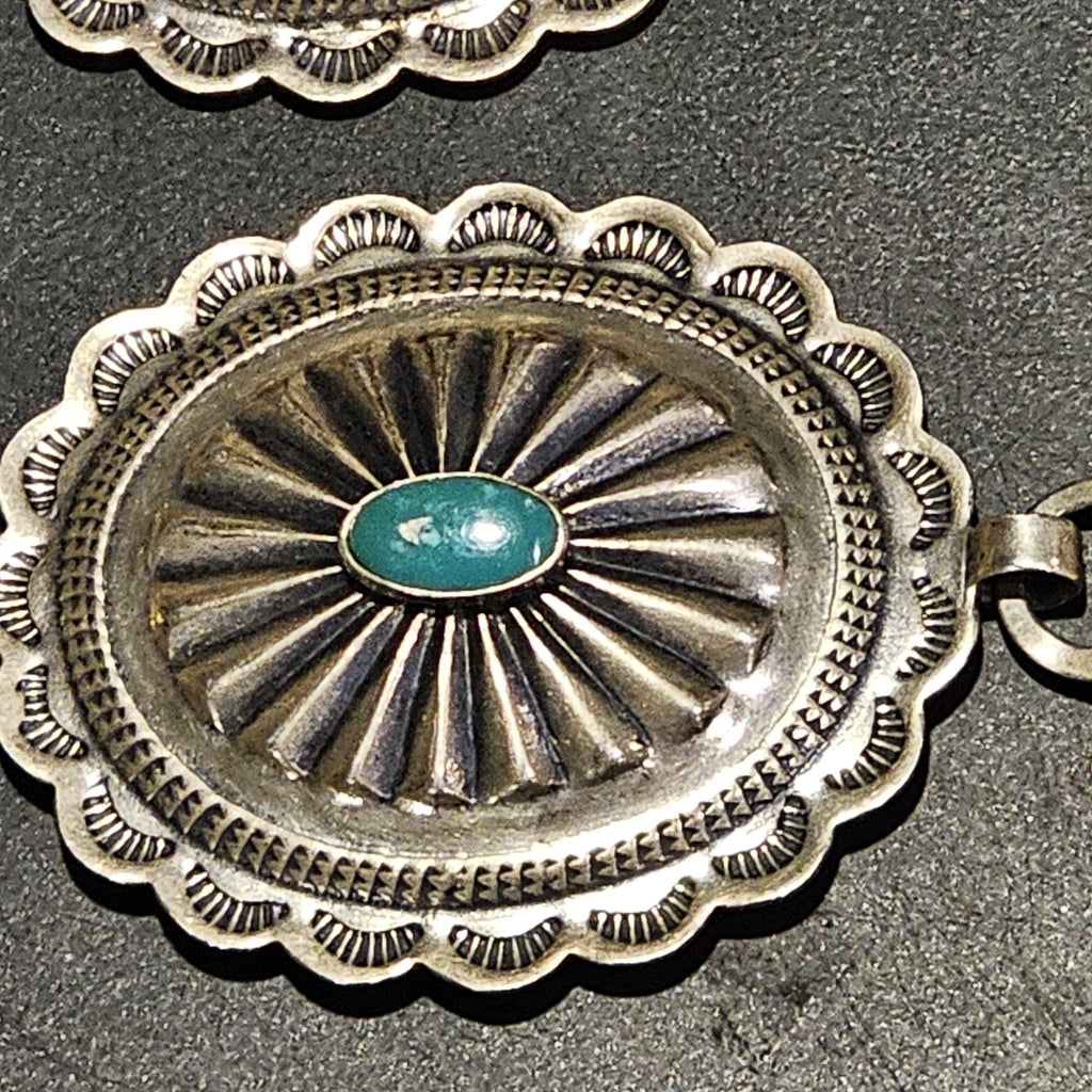 Vintage Sterling Turquoise Navajo Disc Concho Belt Old Pawn. JBL 152