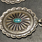 Vintage Sterling Turquoise Navajo Disc Concho Belt Old Pawn. JBL 152