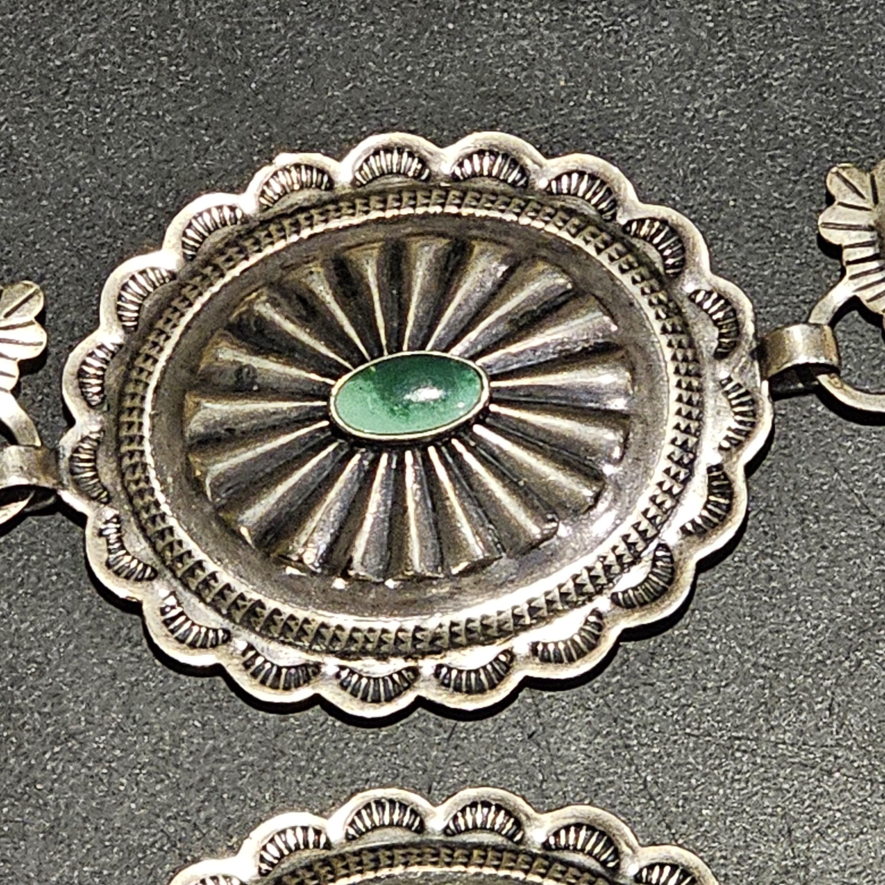 Vintage Sterling Turquoise Navajo Disc Concho Belt Old Pawn. JBL 152