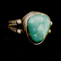 Turquoise Vintage Ring Sterling Old Pawn Size 7 JR 398