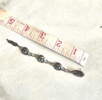 4 1/2" Long Vintage Native Turquoise Bear Paw & Feathers Earrings Old Pawn  JE 615