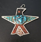 Vintage Thunderbird Native Pendent Old Pawn Sterling # JPN 133