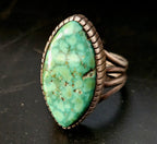 Great Bezel Turquoise Vintage Sterling Native Man Ring Size 11 Old Pawn JR 424