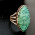 Great Bezel Turquoise Vintage Sterling Native Man Ring Size 11 Old Pawn JR 424