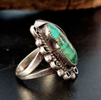 Terrific Turquoise Vintage Ring Old Pawn Size 7 JR 430