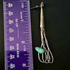Silver Rain & Turquoise Vintage  Dangle Earrings Native Old Pawn. # JE 616