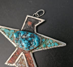 Vintage Thunderbird Native Pendent Old Pawn Sterling # JPN 133
