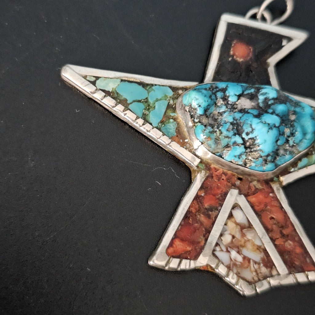 Vintage Thunderbird Native Pendent Old Pawn Sterling # JPN 133