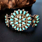 Classic Zuni Cluster Turquoise Vintage Native Cuff Old Pawn fits 6 1/4" wrist JB 213