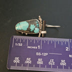 Unique Artisan Made Vintage Silver Turquoise Earrings Native Old Pawn. # JE 612