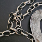 Turquoise and Cast Silver Naja Vintage Silver Chain Old Pawn JN 771