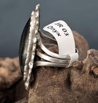 Slender Onyx Vintage Native Ring Old Pawn Size 6 JR 03