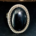 Adjustable Onyx Vintage Native Ring Old Pawn JR 11