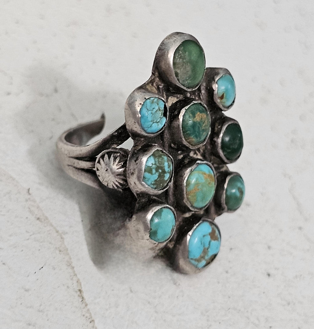 1930s Zuni Turquoise Vintage Ring Old Pawn Size 5 1/2  JR 903