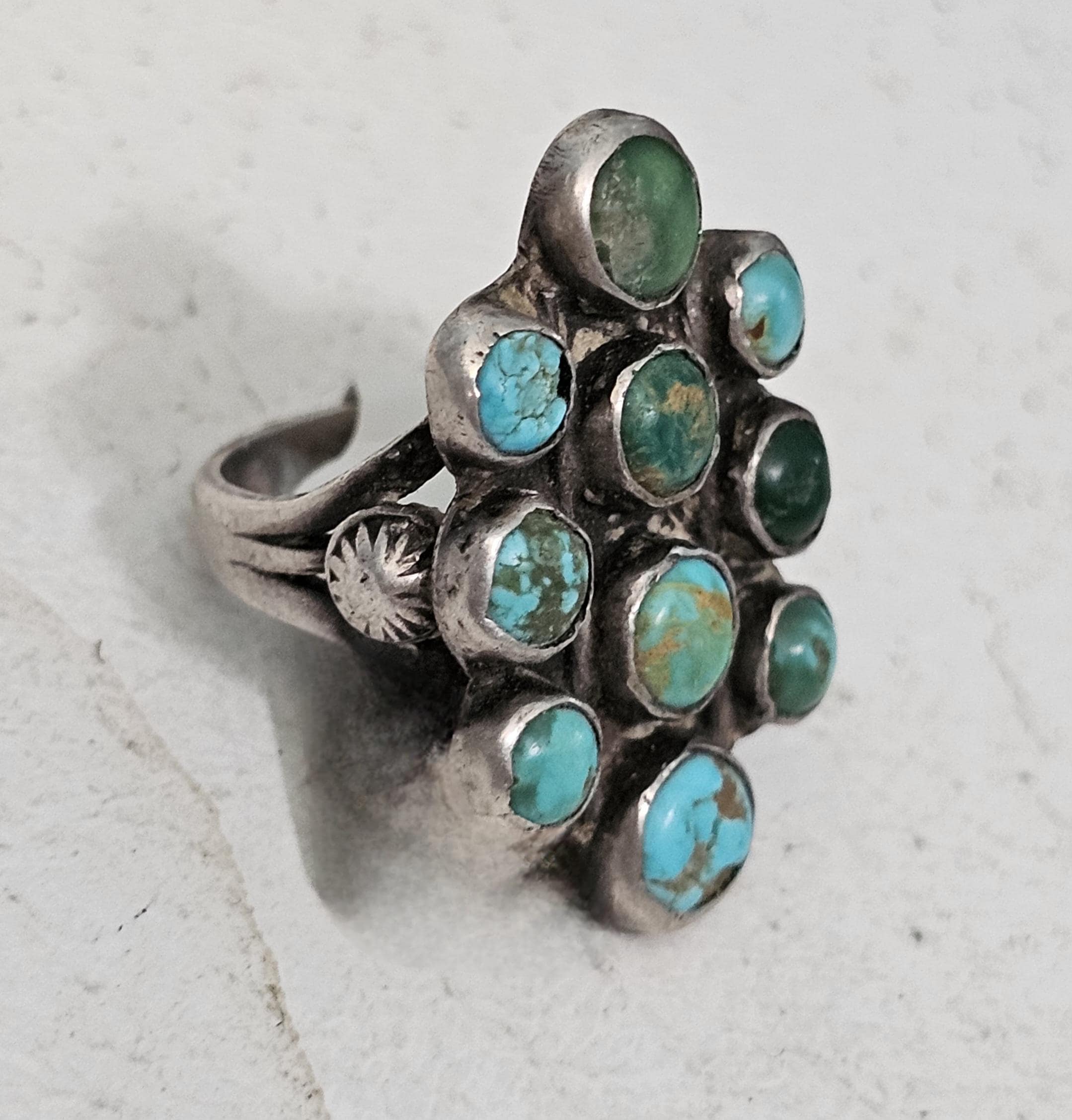 1930s Zuni Turquoise Vintage Ring Old Pawn Size 5 1/2  JR 903