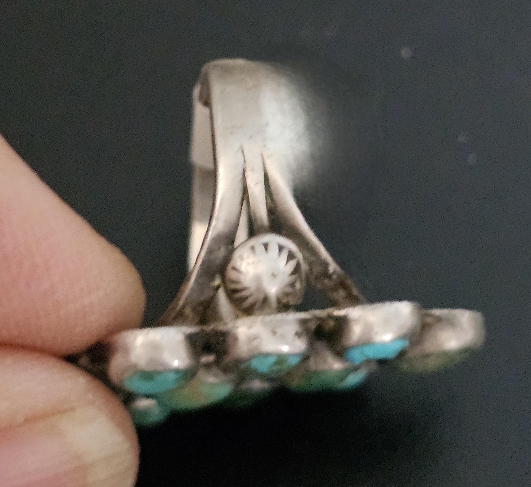 1930s Zuni Turquoise Vintage Ring Old Pawn Size 5 1/2  JR 903