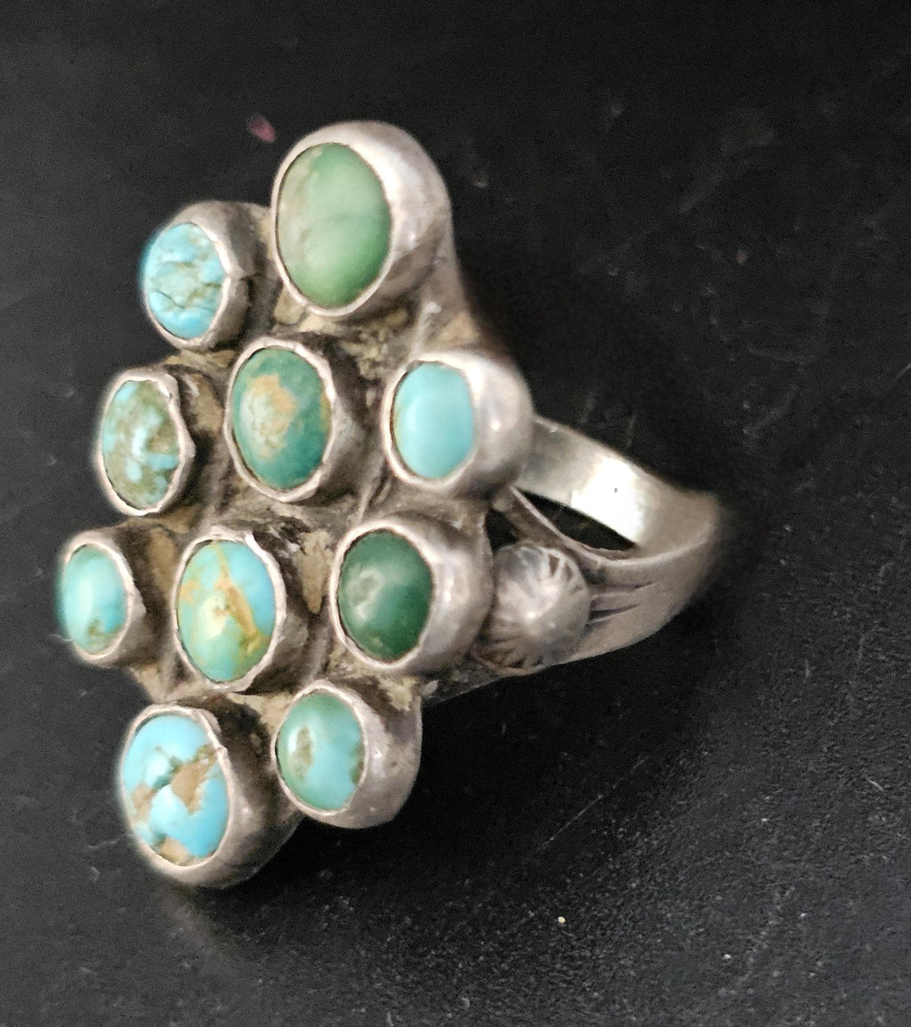 1930s Zuni Turquoise Vintage Ring Old Pawn Size 5 1/2  JR 903