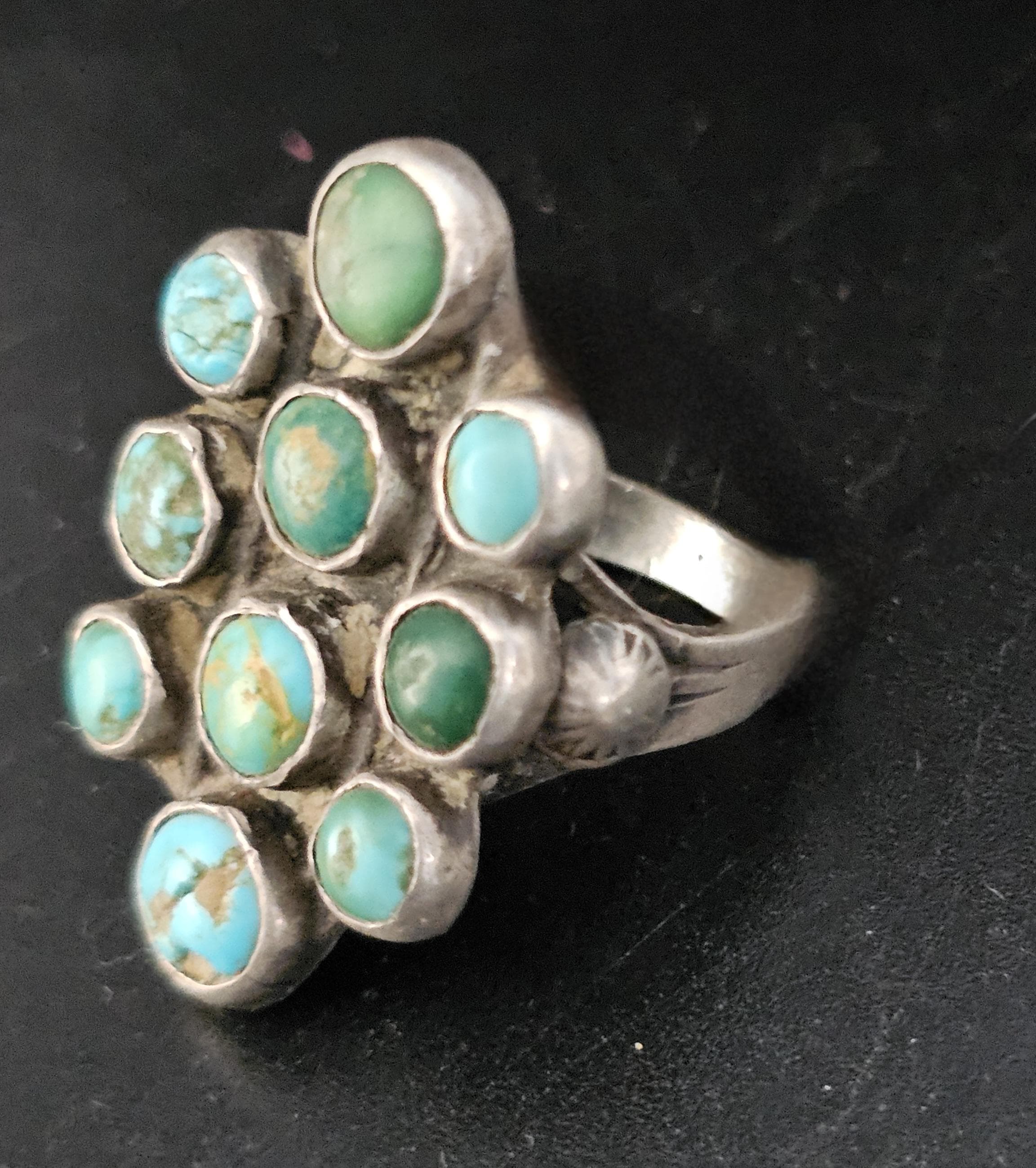 1930s Zuni Turquoise Vintage Ring Old Pawn Size 5 1/2  JR 903
