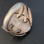Blue Turquoise Silver Wings Vintage Sterling Native Man Ring Size 13 Old Pawn JR 427