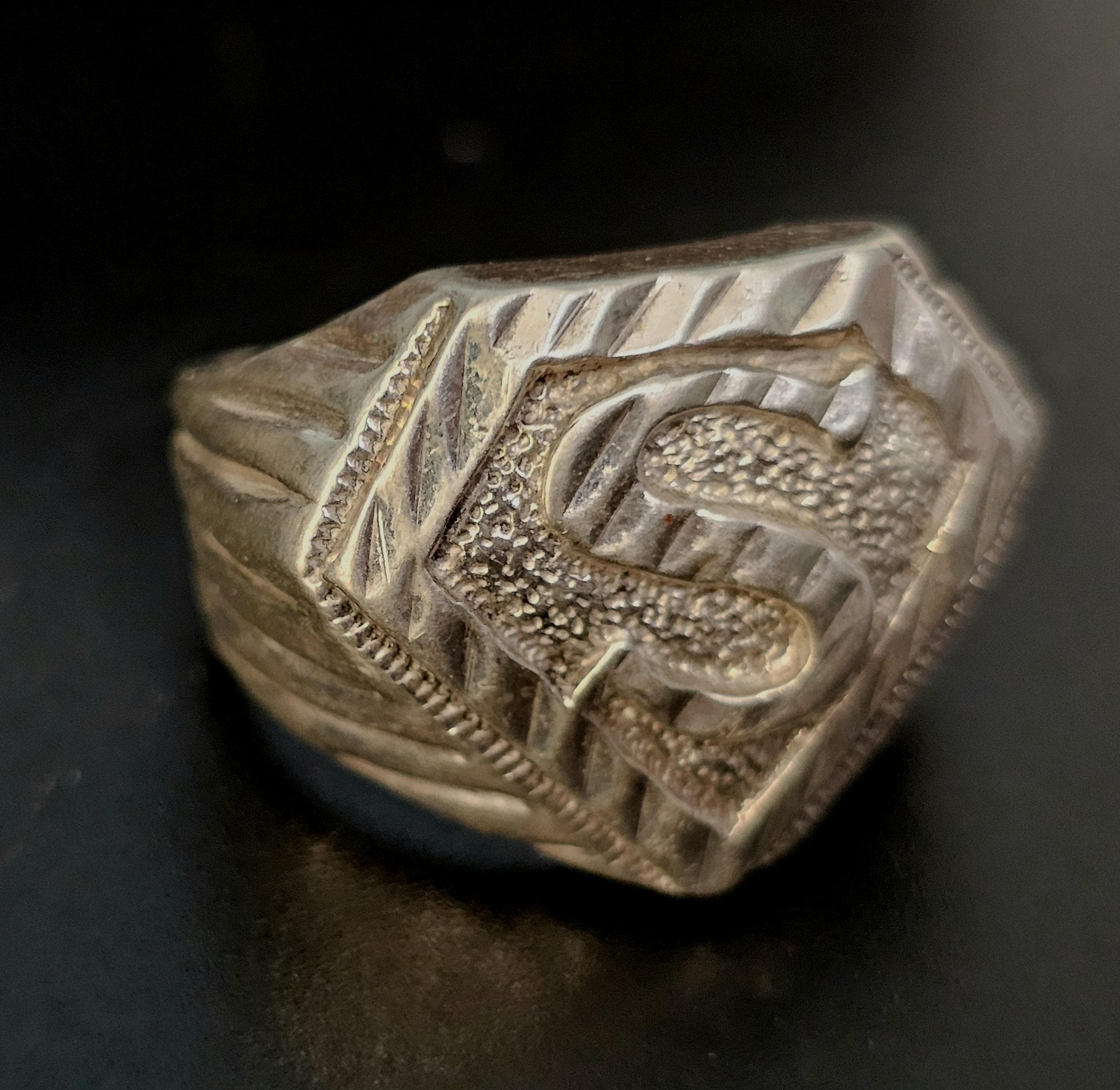 Superman Vintage Sterling Man Ring Size 11 JR S