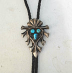 1940s Cast Silver Turquoise Vintage Sterling Bolo  # JBO 160