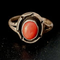 Old Coral Native Ring Old Pawn Size 6 1/2 JR 425