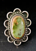 Green Cerillos Turquoise Vintage Ring Old Pawn Size 7 JR 421