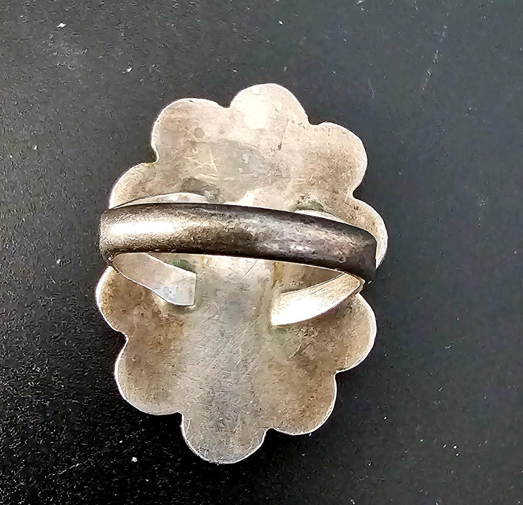 Green Cerillos Turquoise Vintage Ring Old Pawn Size 7 JR 421