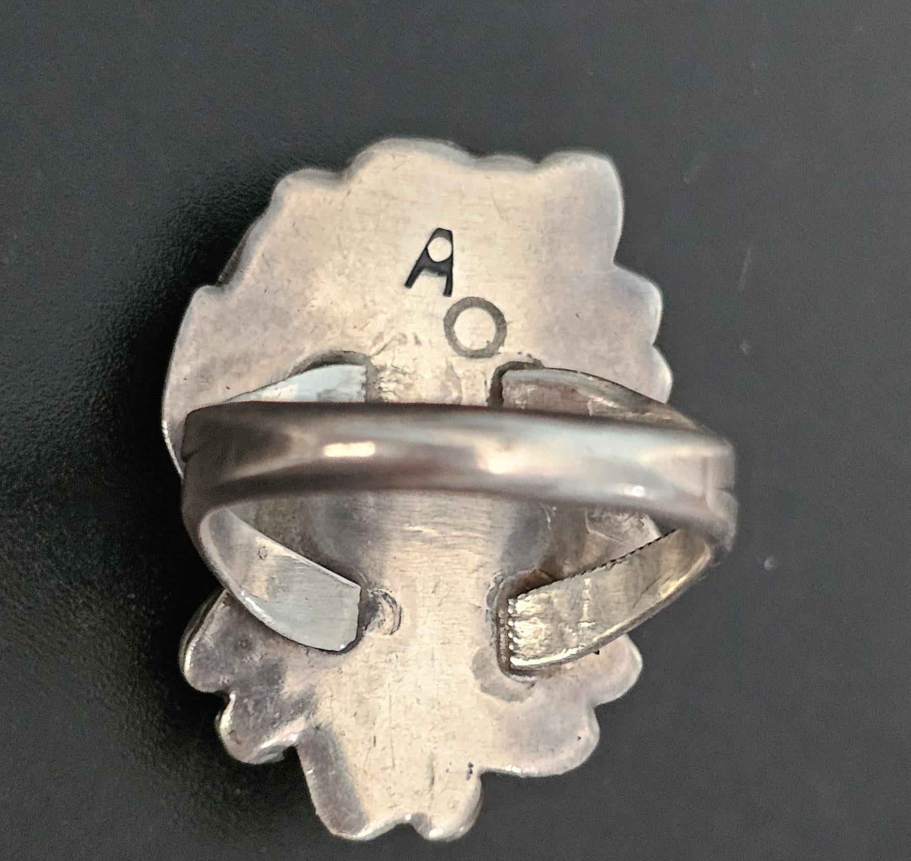 Terrific Turquoise Vintage Ring Old Pawn Size 7 JR 430