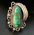 Terrific Turquoise Vintage Ring Old Pawn Size 7 JR 430