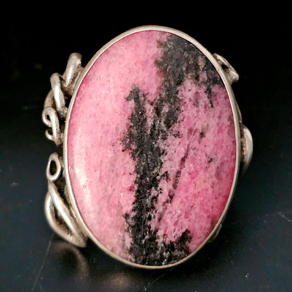 Big Funky Pink Vintage Native Statement Ring Sterling Native Size 11 Old Pawn JR 405