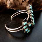 Classic Zuni Cluster Turquoise Vintage Native Cuff Old Pawn fits 6 1/4" wrist JB 213