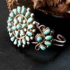 Classic Zuni Cluster Turquoise Vintage Native Cuff Old Pawn fits 6 1/4" wrist JB 213