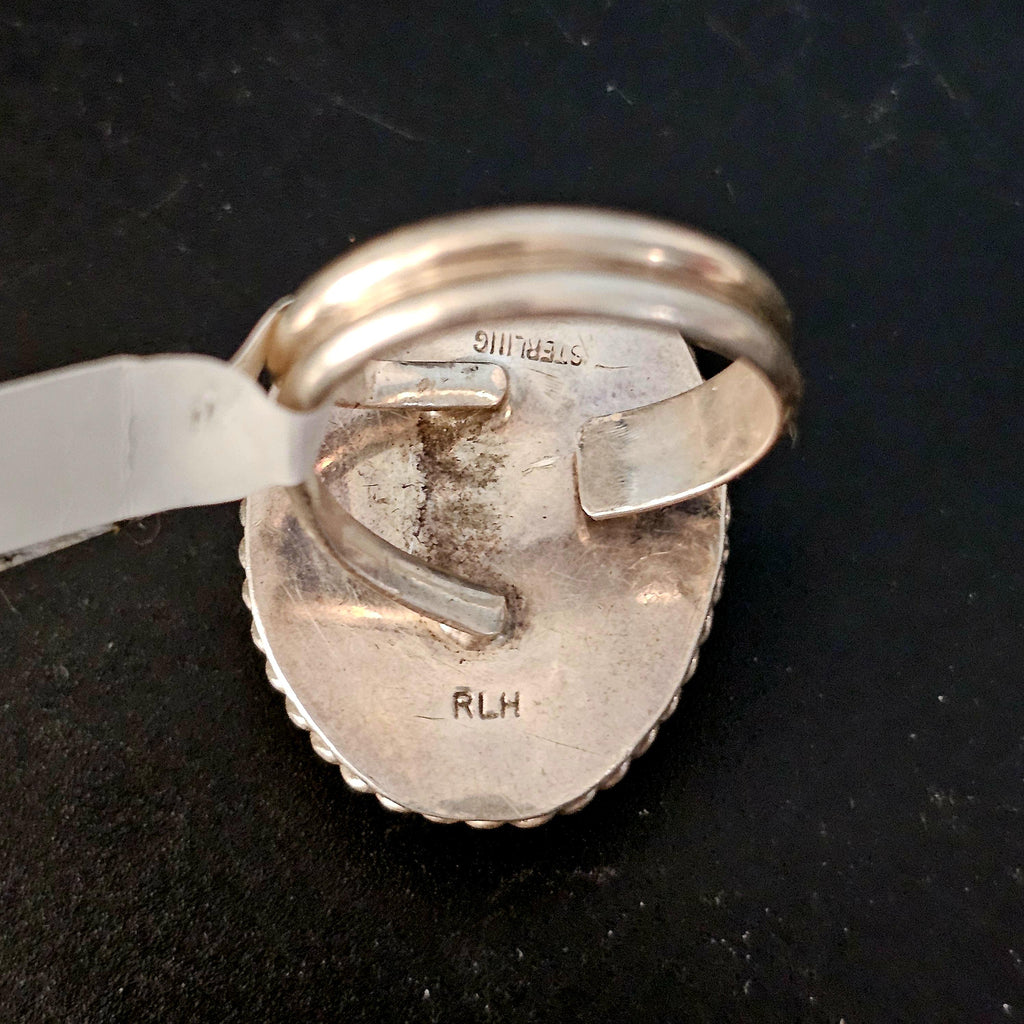 Adjustable Onyx Vintage Native Ring Old Pawn JR 11