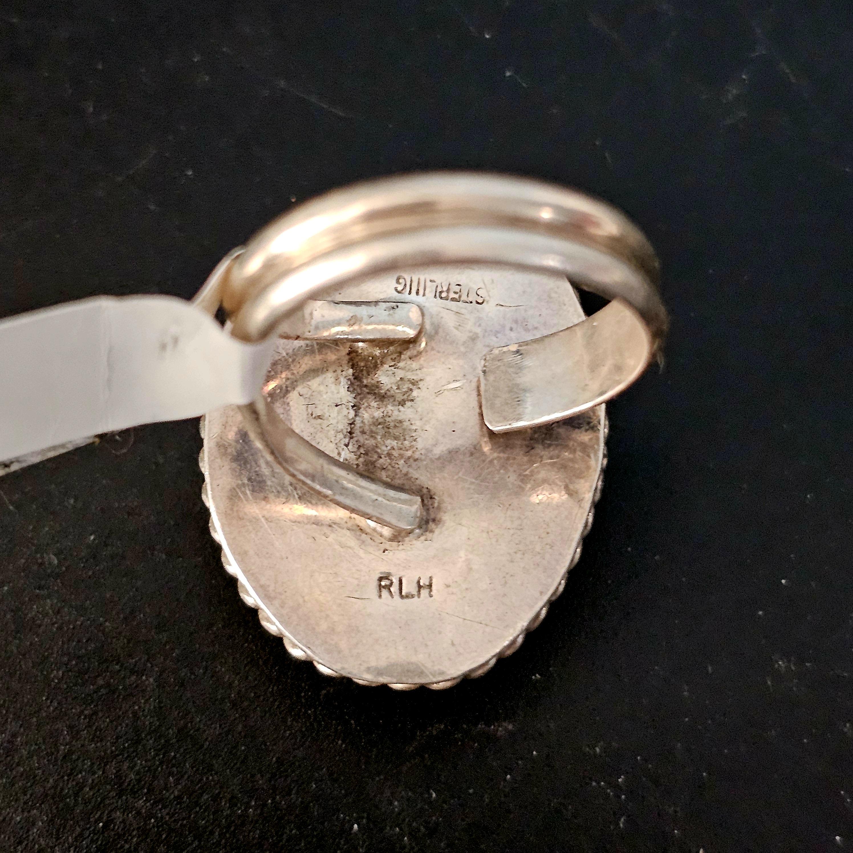 Adjustable Onyx Vintage Native Ring Old Pawn JR 11