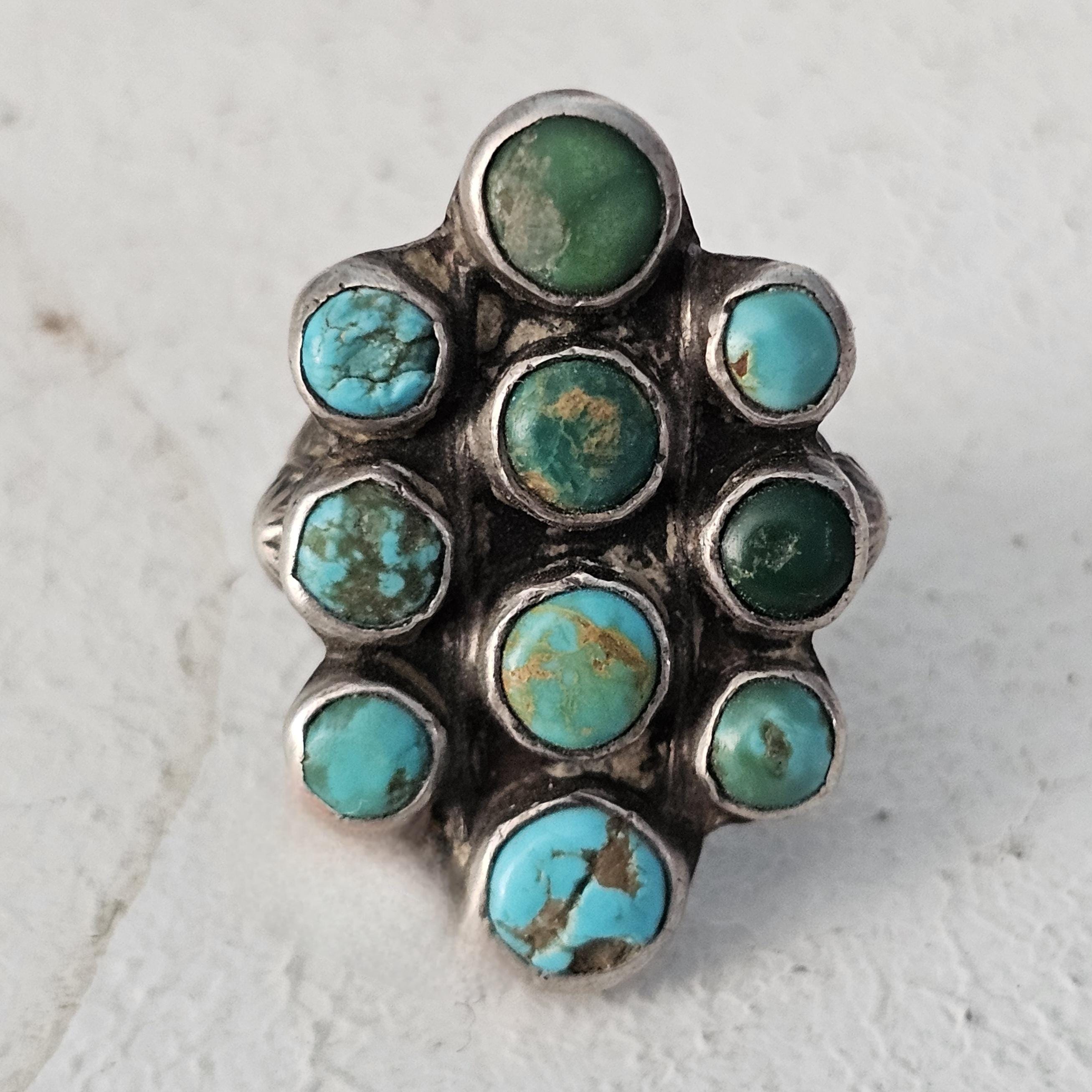 1930s Zuni Turquoise Vintage Ring Old Pawn Size 5 1/2  JR 903
