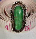 Green Cerillos Turquoise Vintage Native Ring Old Pawn Size 6 JR 13