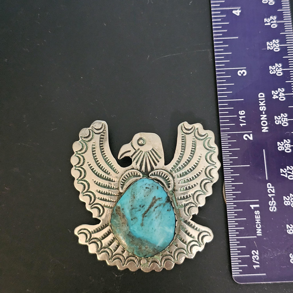 Thunderbird Pin Signed Vintage Native Old Pawn # JP 176