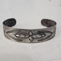 1930s Whirling Log Silver Native Cuff Bracelet Old Pawn. 6 3/4" wrist. JB 223