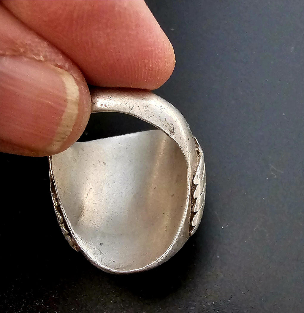 1940s Big Cerillos Vintage Sterling Man Ring Size 10 1/2 Old Pawn JR 358