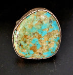 Vintage Turquoise Sterling Man Ring Size 11 1/2 Old Pawn JR 385