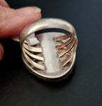 Vintage Turquoise Sterling Man Ring Size 11 1/2 Old Pawn JR 385