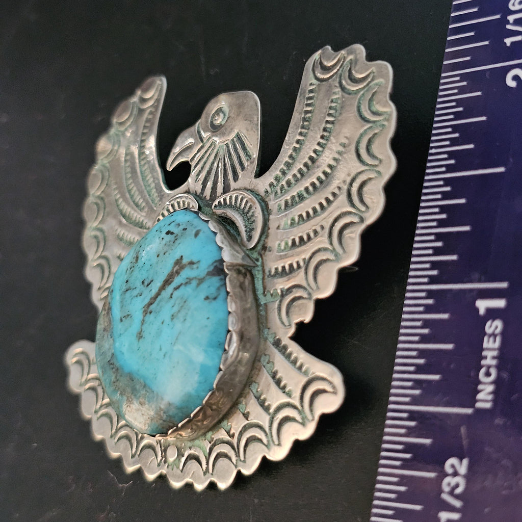Thunderbird Pin Signed Vintage Native Old Pawn # JP 176