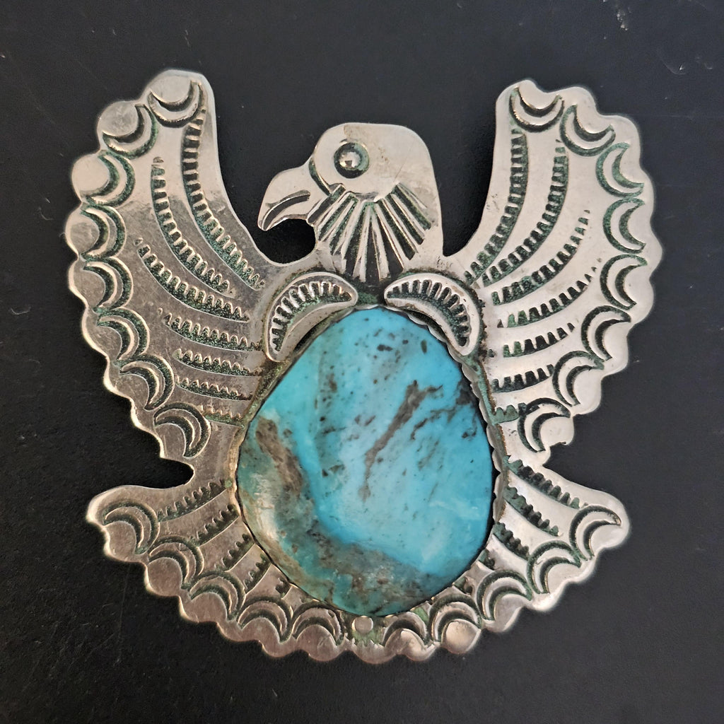 Thunderbird Pin Signed Vintage Native Old Pawn # JP 176