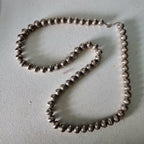 Ultra Long 30"  Vintage Navajo Pearls Necklace Old Pawn Sterling. C1950s JN 783