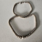 Signed 26" Vintage Navajo Pearls Necklace Old Pawn Sterling. C1960s JN 770