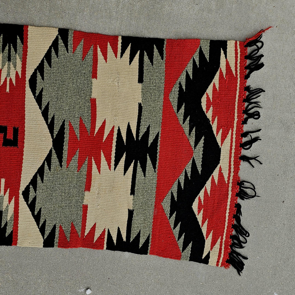 C 1890s Germantown Authentic Vintage Navajo Rug 17" x 34" W 173