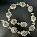 Vintage Sterling Turquoise Navajo Disc Concho Belt Old Pawn. JBL 152